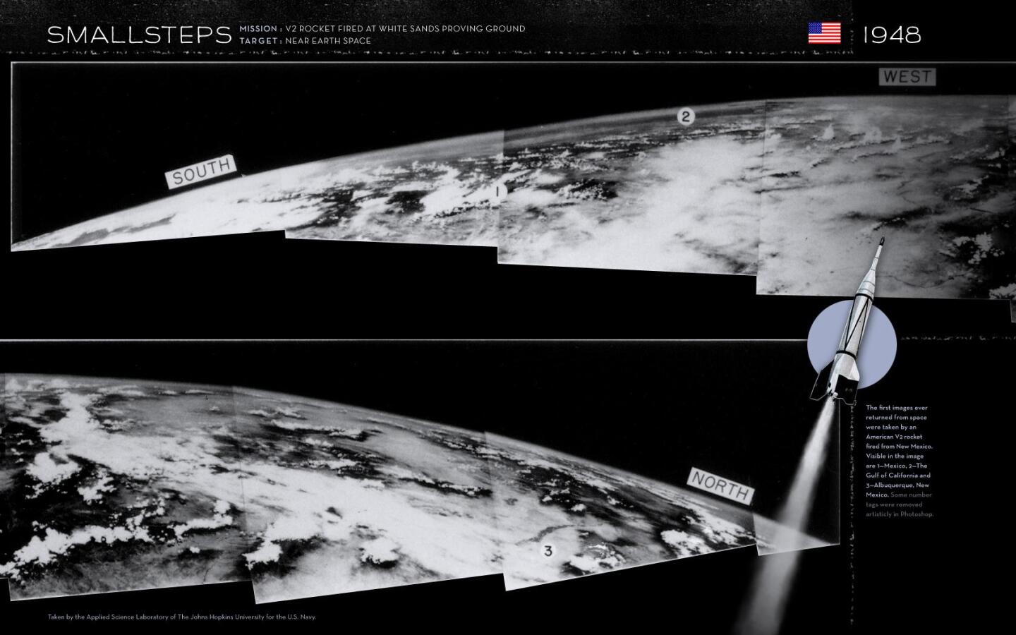 The first pictures showing Earth against the blackness of space came in the late 1940s