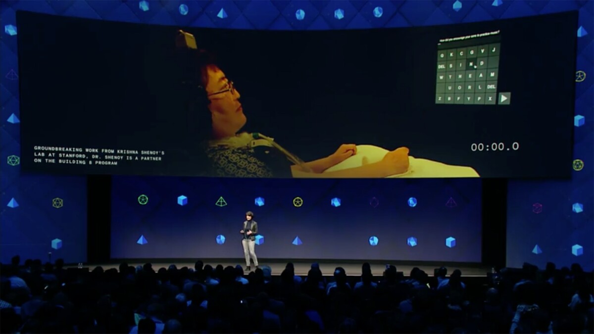 An ALS patient types with her brain