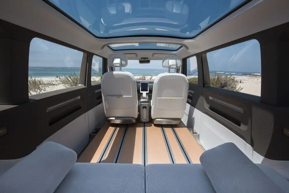Interior of Volkswagen's forthcoming I.D. Buzz van, which will feature Nvidia tech to power its autonomous systems