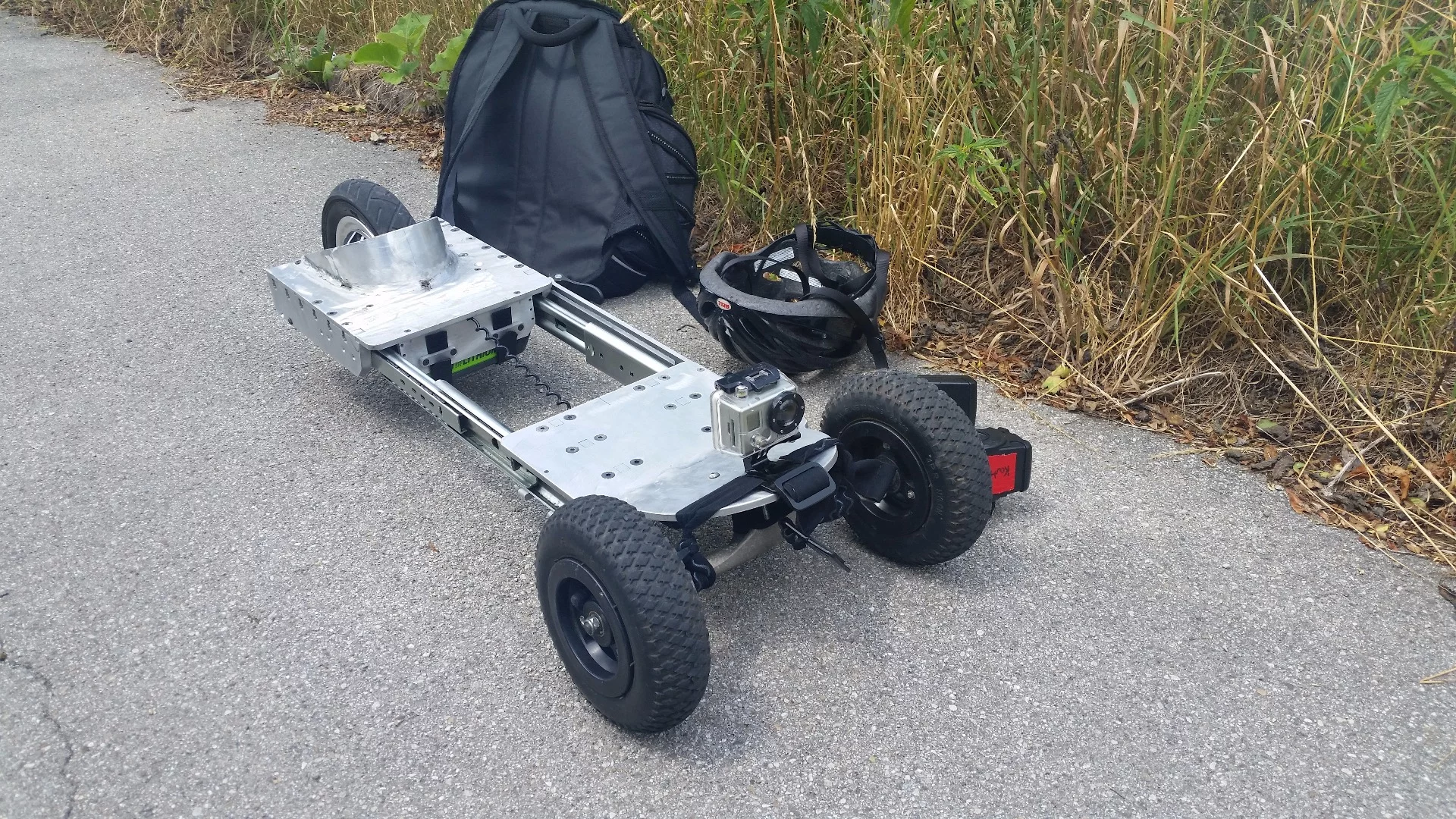 The Mountain-Slider can collapse down to fit in a backpack between rides