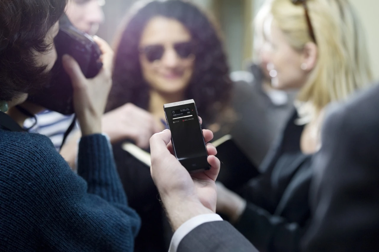 The Sony ICD-TX50: ideal for Photoshopping over stock photos of press conferences
