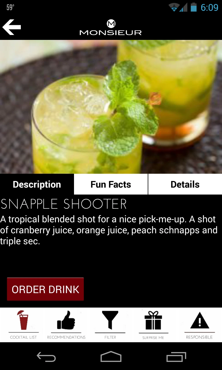 Monsieur app allows you to order drinks without going to the machine