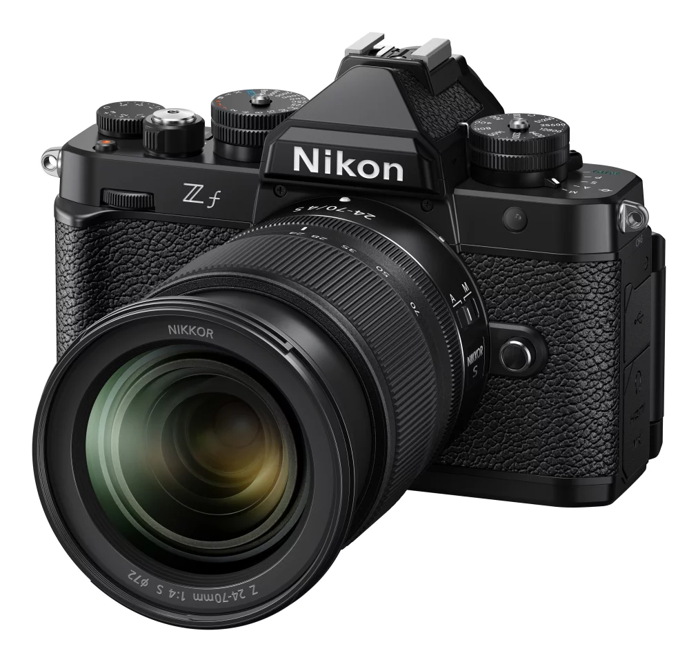The Nikon Z f features a 24.5-MP FX (full-frame) CMOS image sensor combined with an Expeed 7 processor