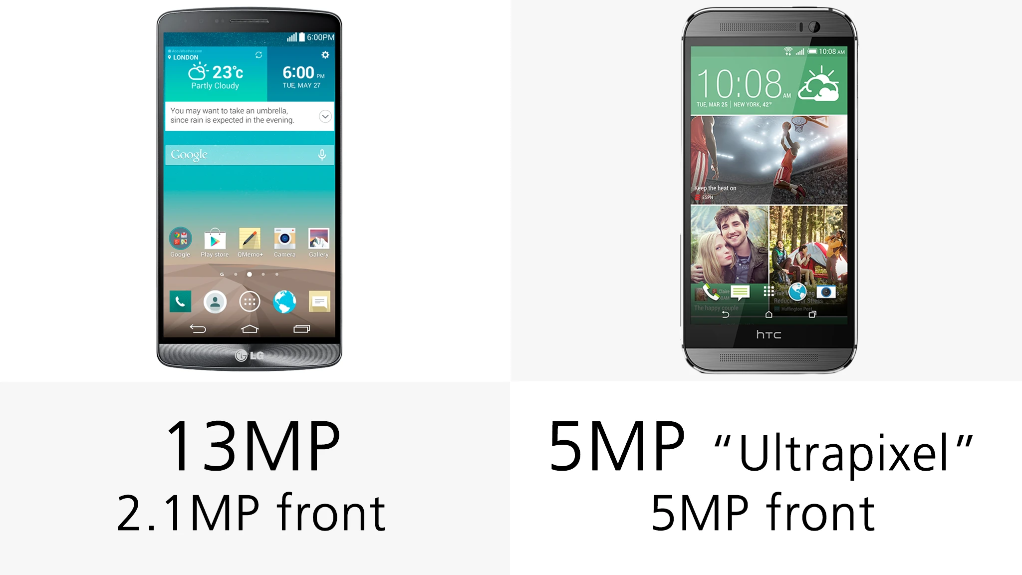 Both devices have a lot going for them when it comes to optics, especially the One's impressive 5MP front-facing offering