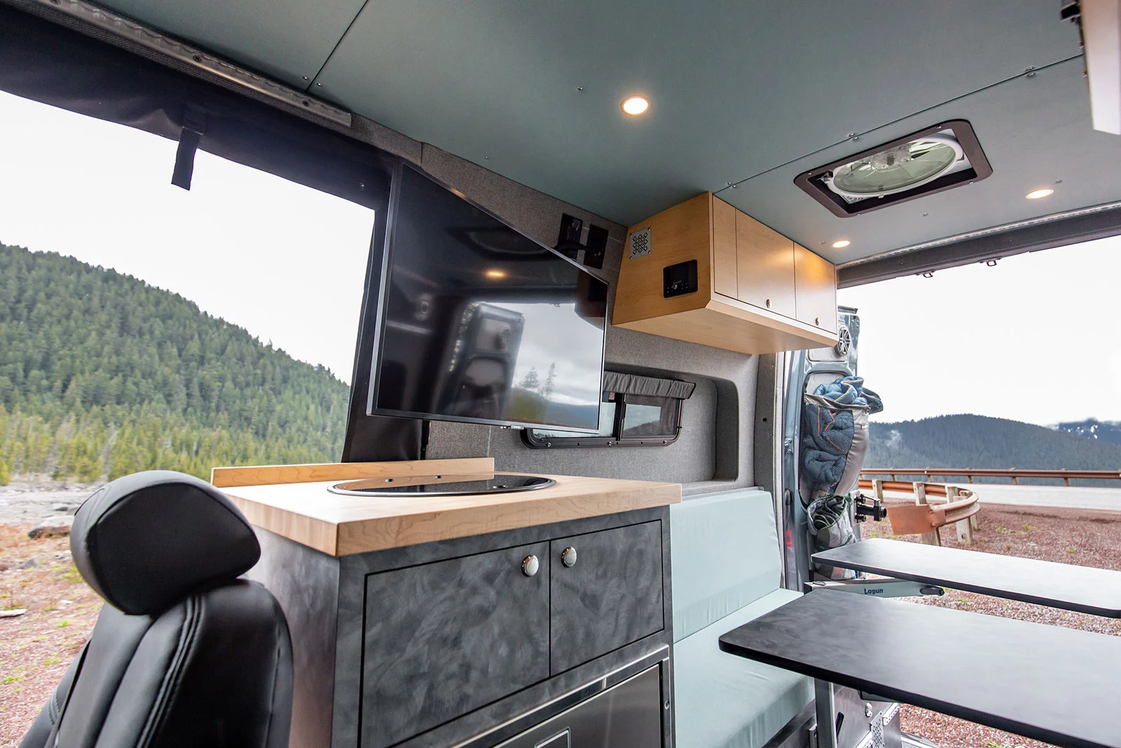 The swivel-mounted TV serves as the center of the entertainment/gaming system