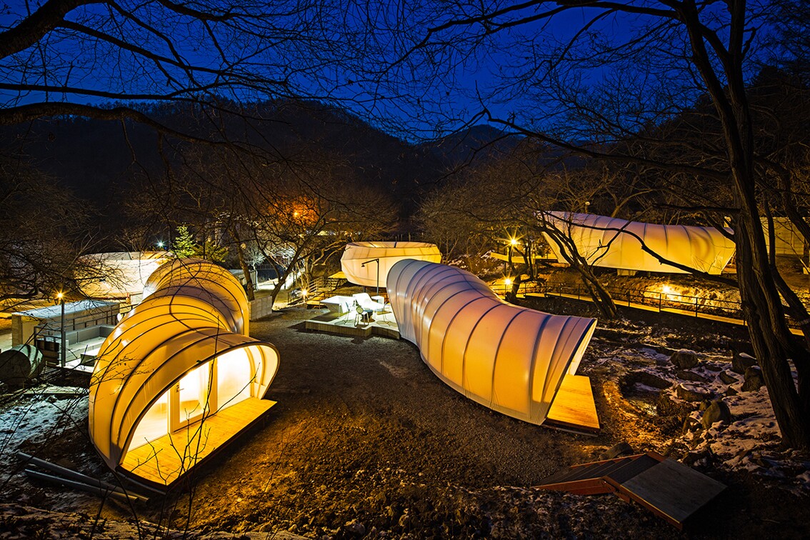 The glampsite features a series of luxurious "tents" which adds some comfort to the traditional camping experience (Photo: June Young Lim)