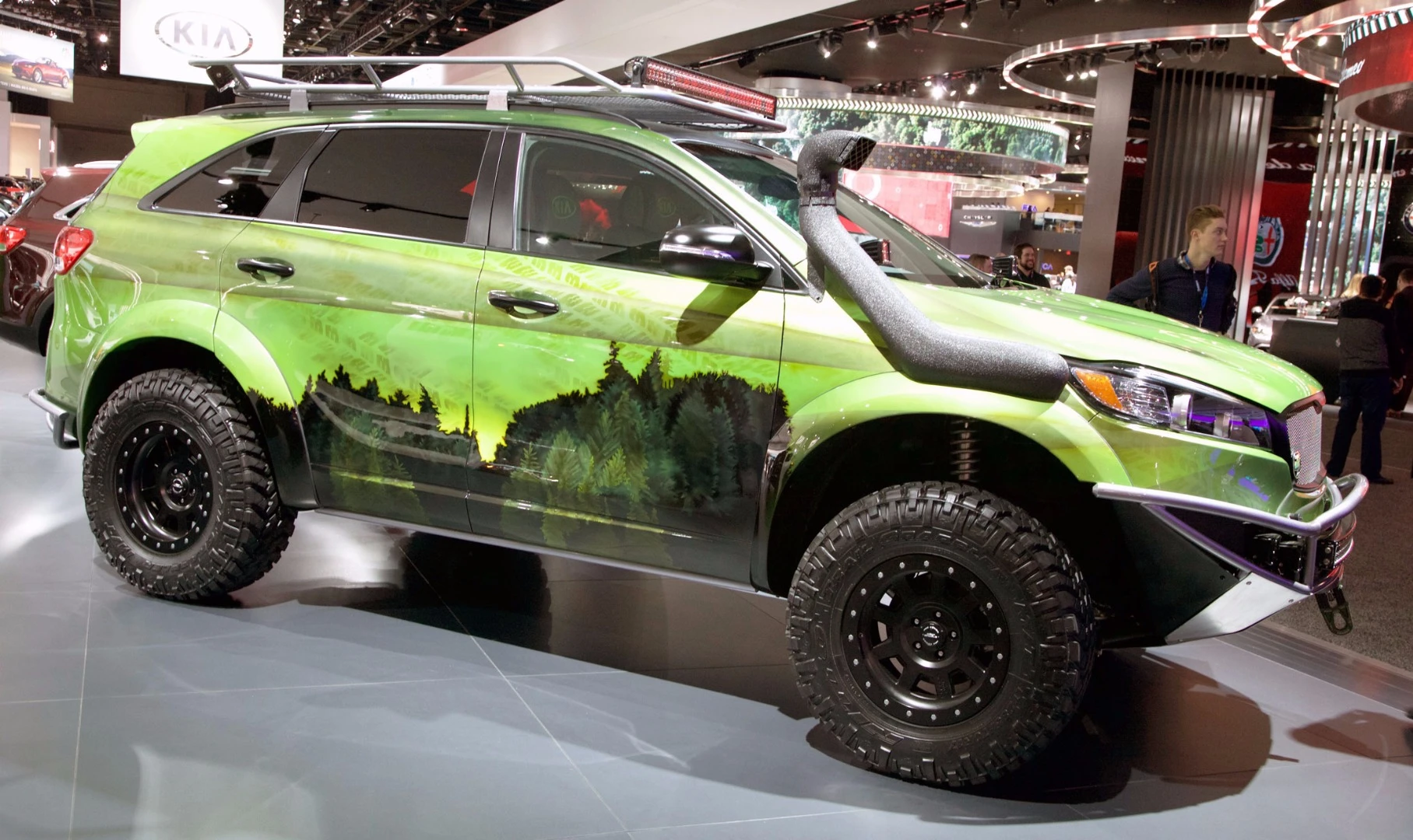 The Kia Sorento PacWest has been given a similar treatment to the Ford Raptor, with a higher ride, tough suspension and a big dose of in your face attitude
