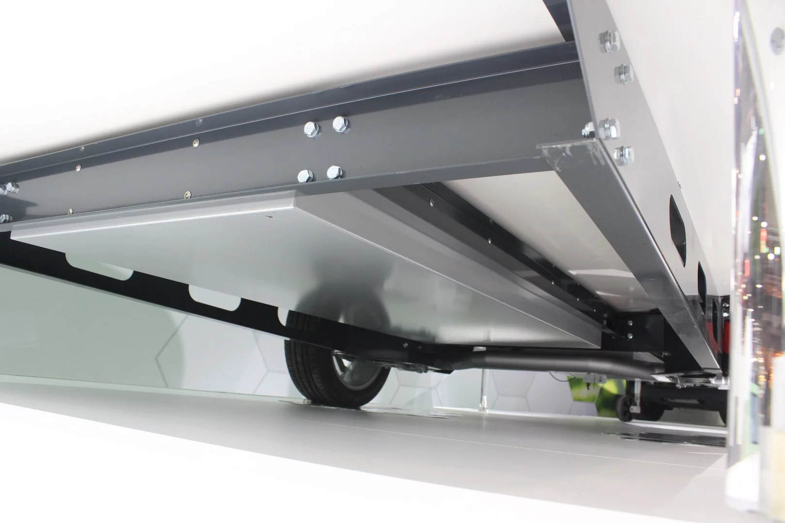 The E.Home Coco's 80-kWh battery pack is integrated down low, much like the skateboard chassis in many modern electric cars