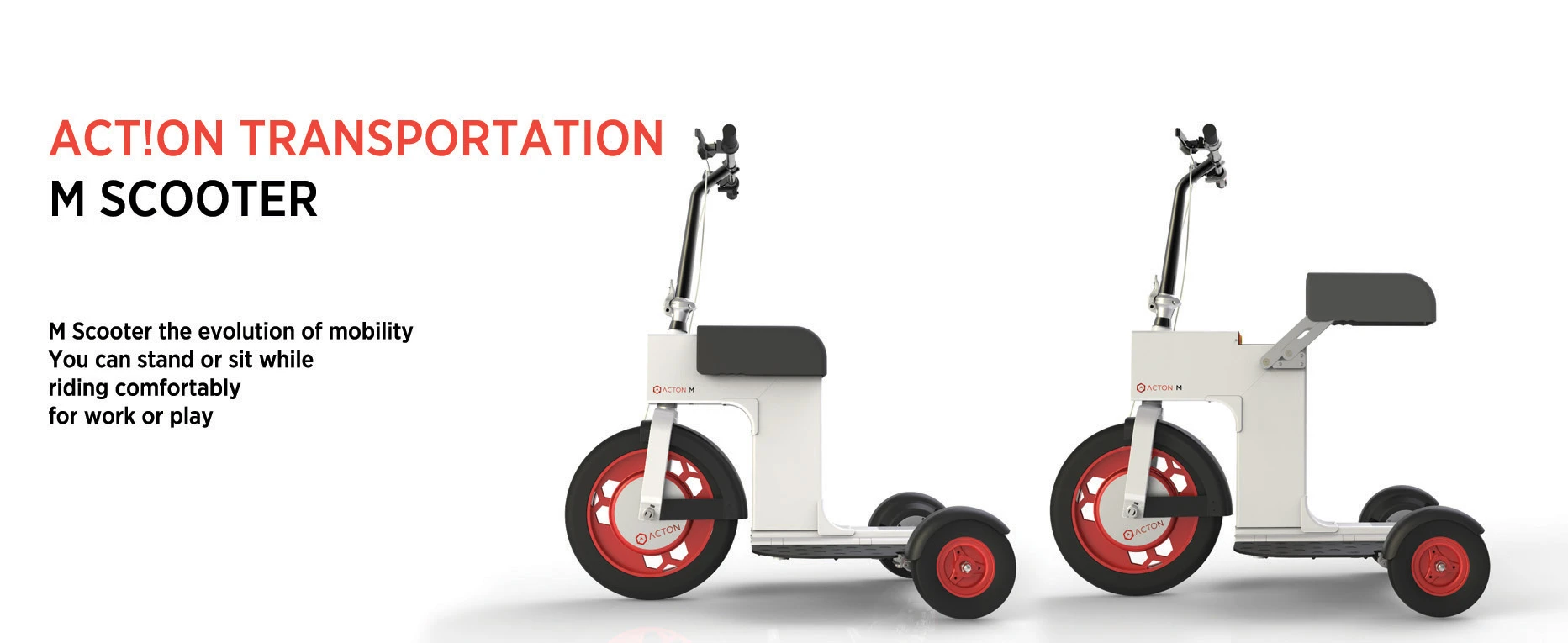 Riders can either stand on the base plate or pull out the retractable seat and sit down while driving the scooter