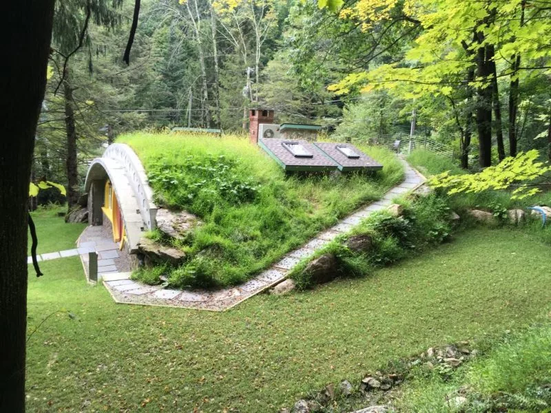 With its low profile and green roof, Hobbit Hollow blends into the landscape very well