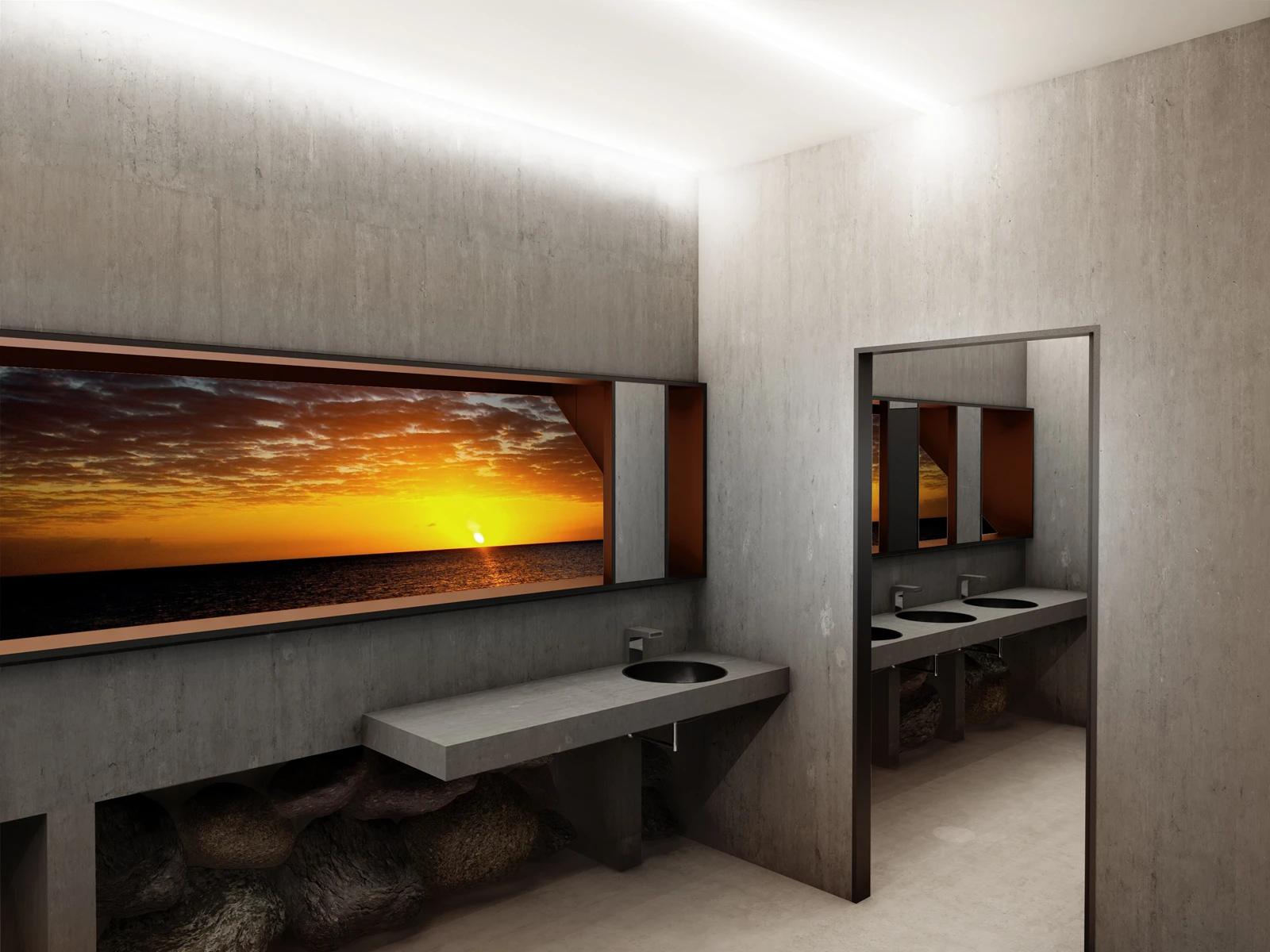 Those washing their hands can gaze at the Baltic Sea without having their view interrupted by passing people (Image: Adam Wierciński Architekt)
