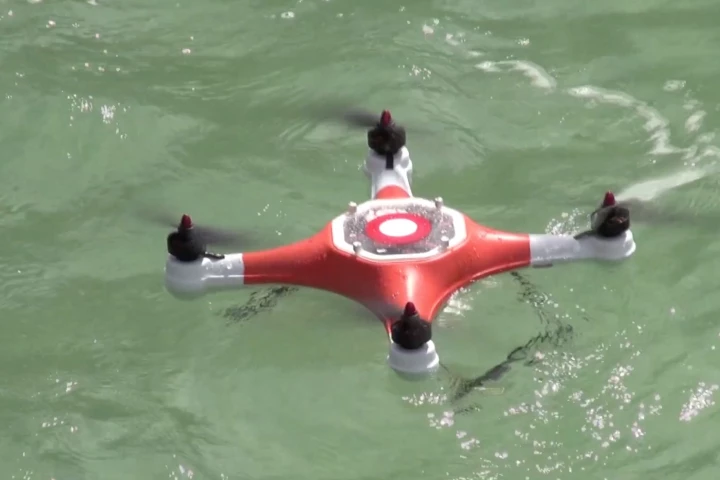 The Splash Drone can land on the water, to shoot beneath the surface