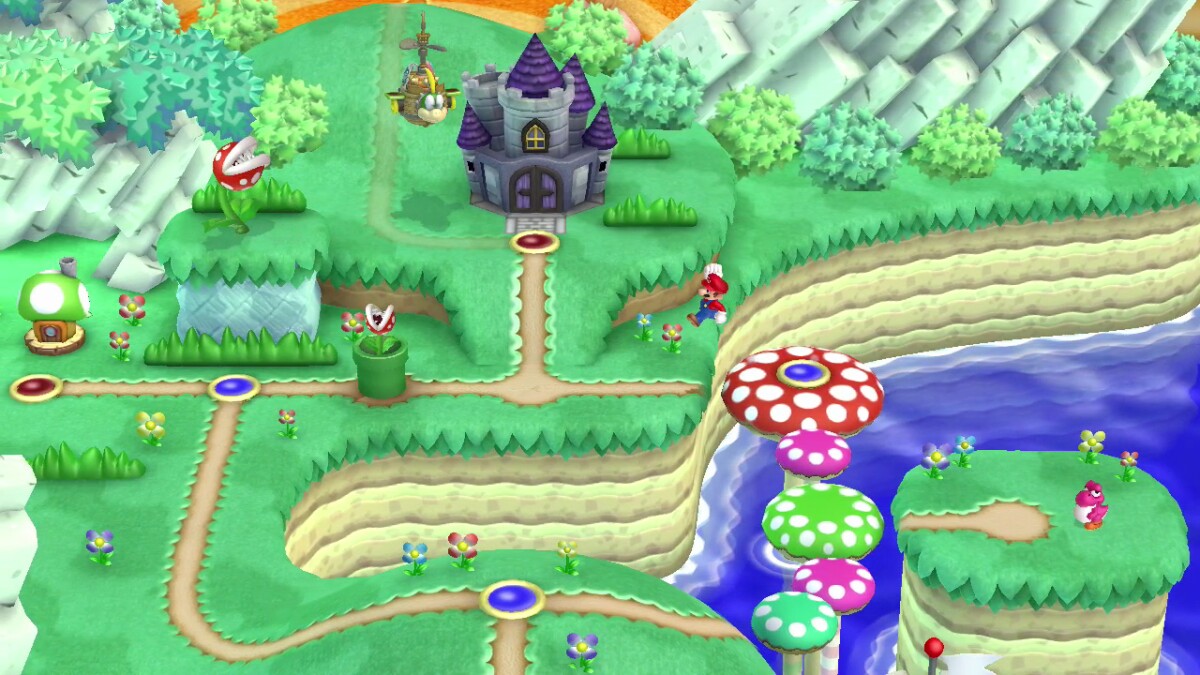 The map system makes it easy to see where you are heading, where the bonus levels are and how far you have to go to reach Princes Peach's castle
