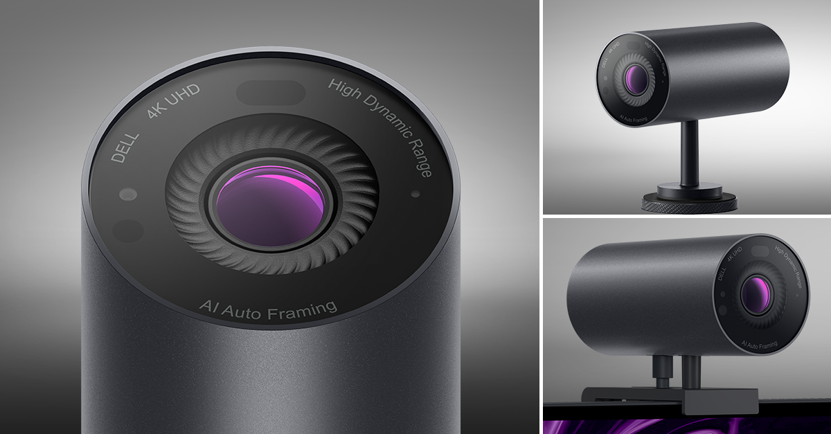 The UltraSharp Webcam comes with magnetic mount and tripod adapter for placement versatility