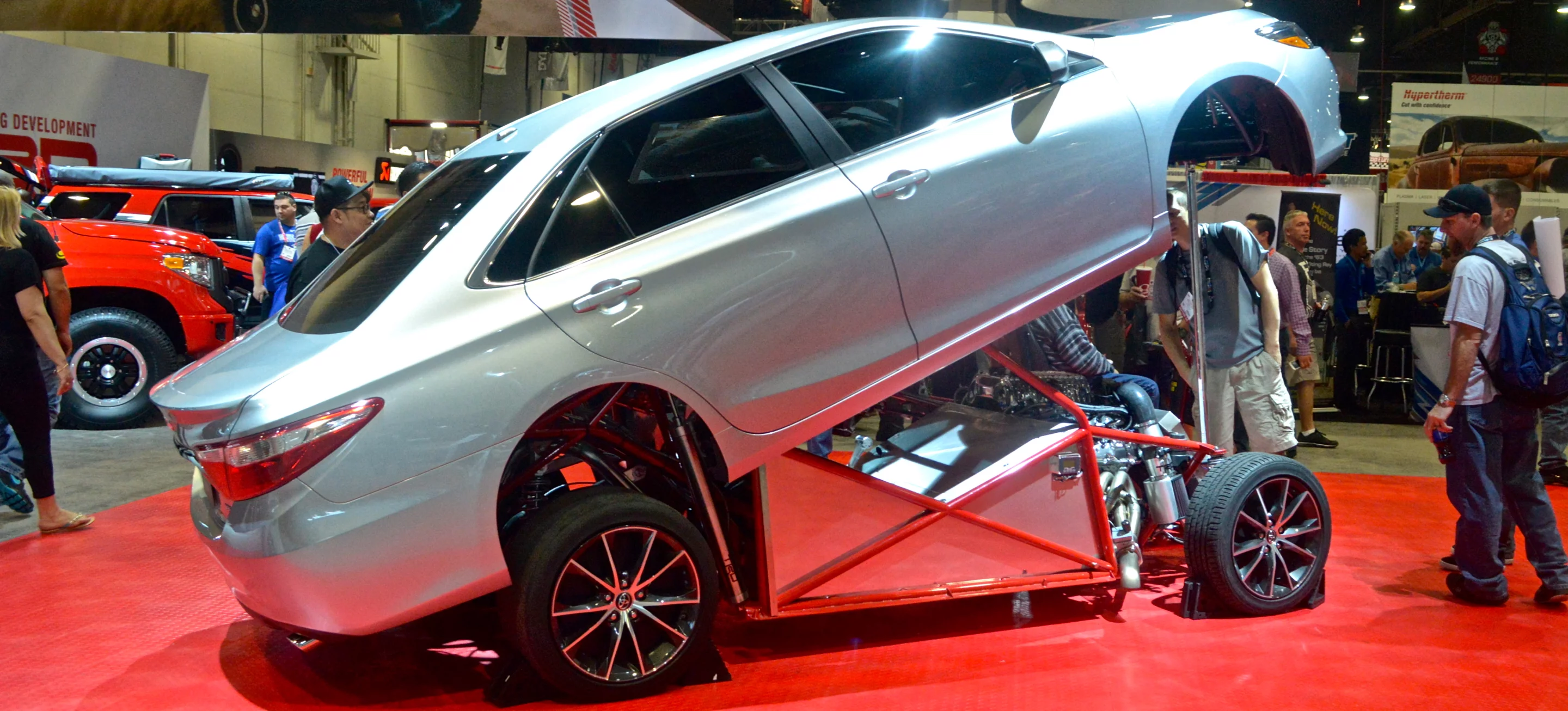 Toyota packs a supercharged Tundra powertrain and tube frame inside a Camry shell