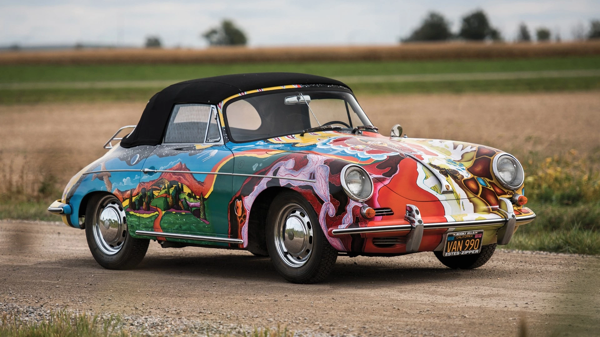 Janis Joplin's psychedelic 1964 Porsche 356C SC Cabriolet was expected to sell for between $400,000 and $600,000, but fetched $1.7 million to set a record for the Porsche 356.