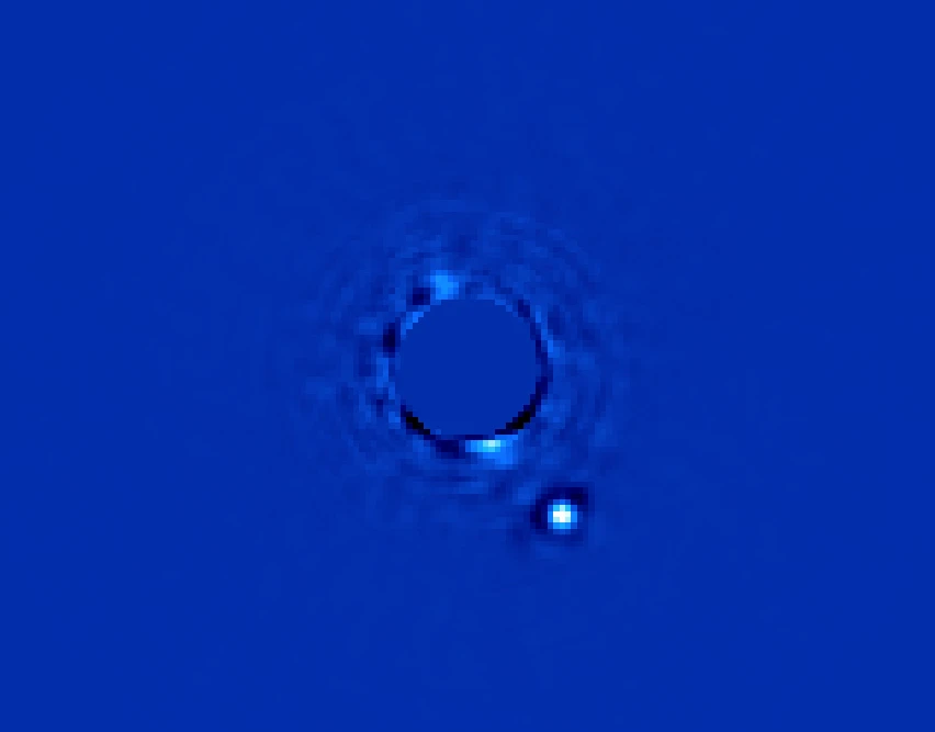 The team targeted the Beta Pictoris system and retrieved direct images of the planet Beta Pictoris b some 63 million light years away (Image: Christian Marois, NRC Canada)