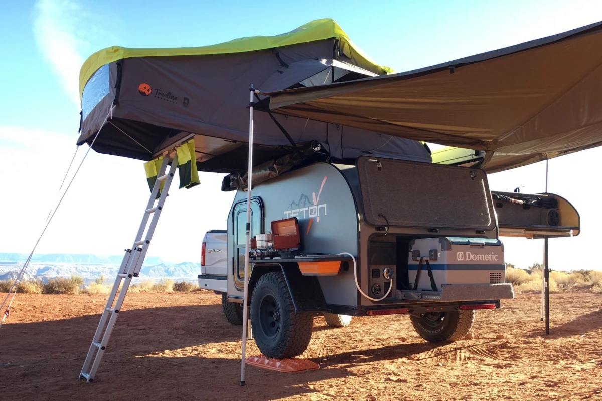 The TetonX Off-Axis is a rugged off-road trailer with some nice off-grid amenities and luxuries