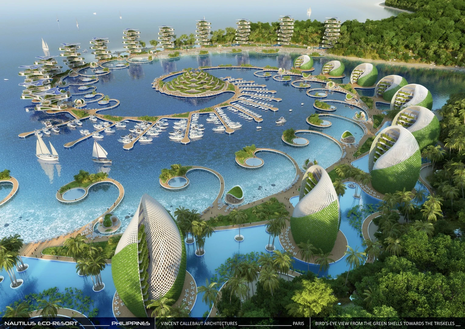 Nautilus Eco-Resort is a posh paradise imagined for the Philippines that would be arranged into a shape inspired by the Fibonacci sequence