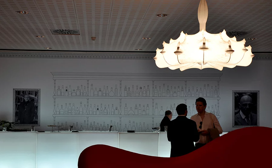 Inside the Salone del Mobile red lounge (Photo: Edoardo Campanale/Gizmag.com)