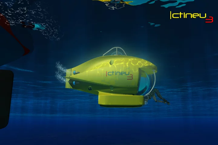 The ICTINEU 3 submersible can dive to depths of up to 1,200 meters