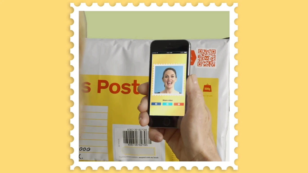 Australia Post's Video Stamp lets gift-givers include a video message with their present