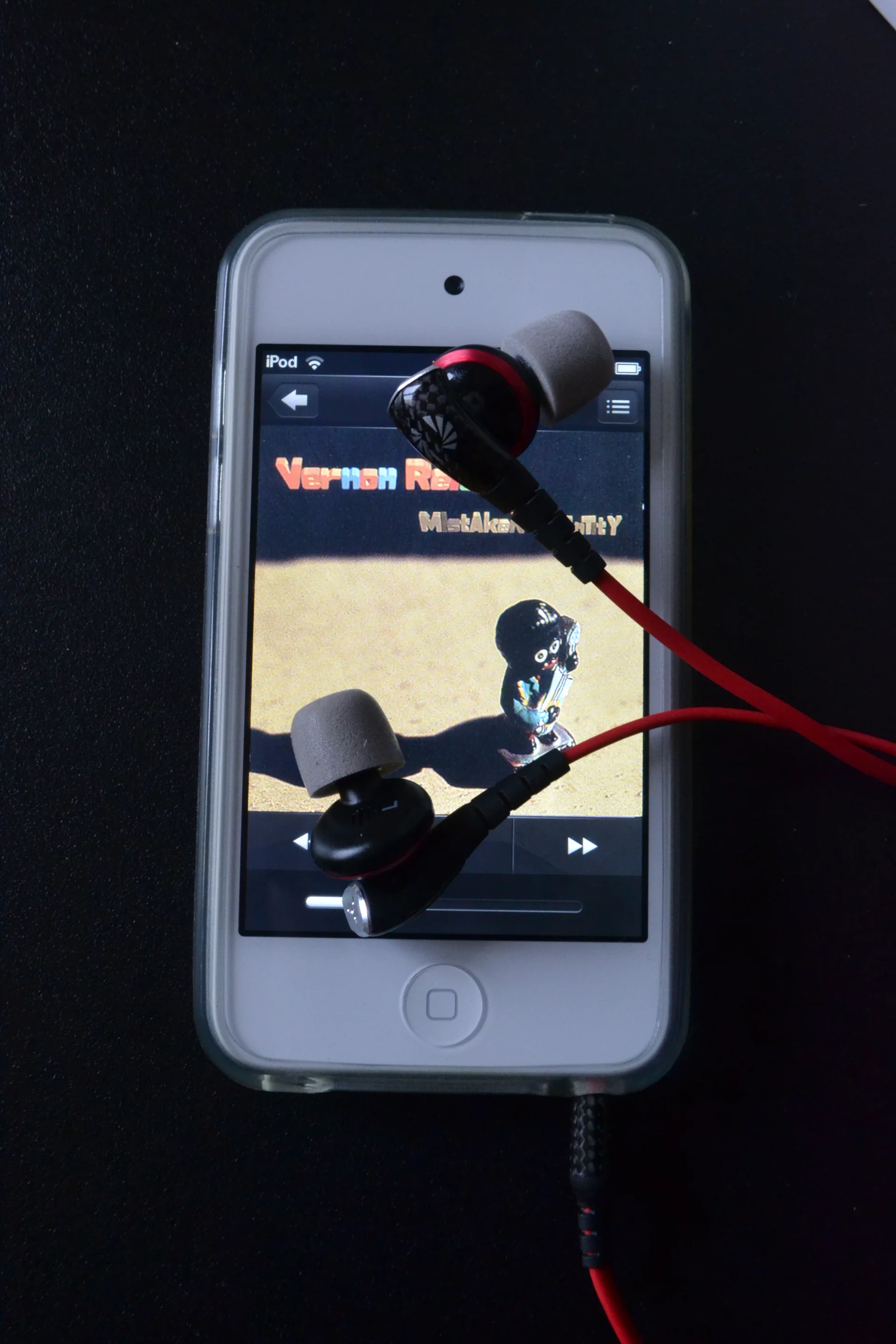 The very comfortable Comply foam tips that come supplied with the MS 200 earphones