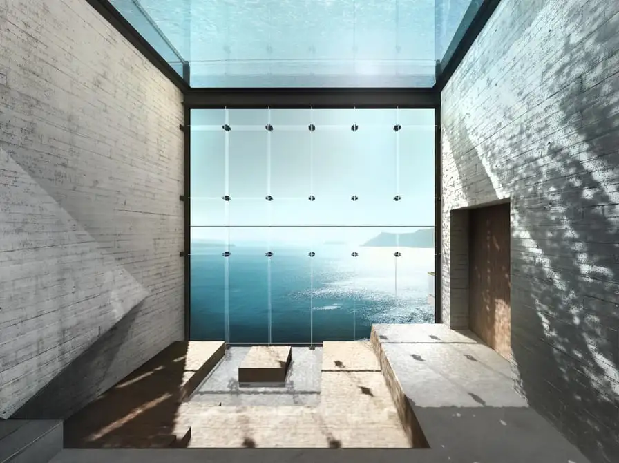 Casa Brutale features a large glazed facade that will offer views toward Beruit