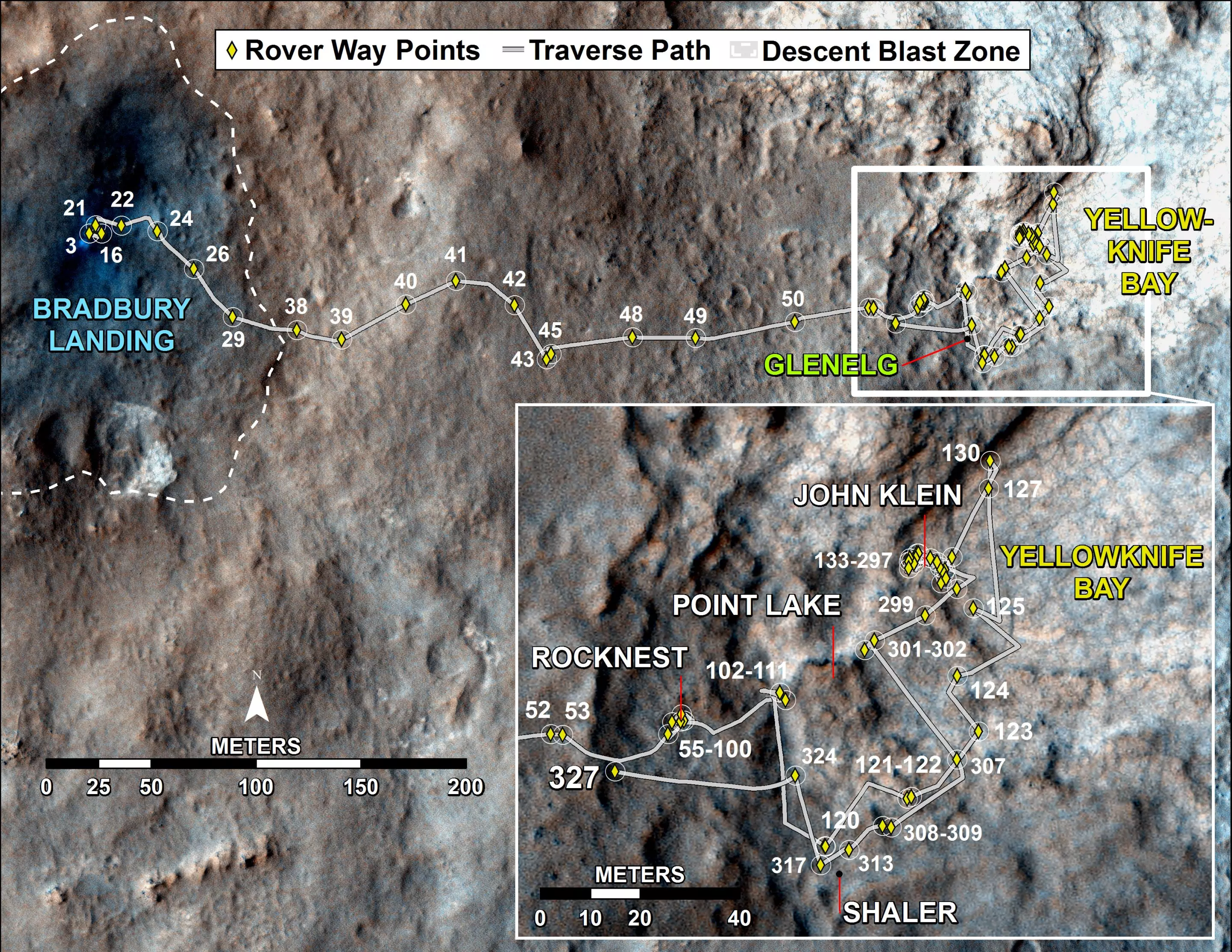 Curiosity's travels (Image: NASA)