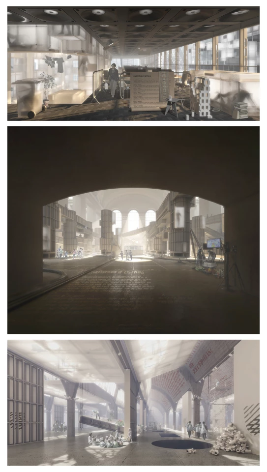 Boji Hu's (Un)homeliness, has also been declared joint winner of the WAF Architecture Drawing Prize Hybrid category