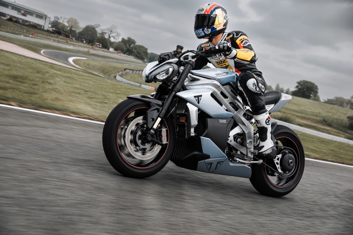 Triumph's electric prototype TE-1 has been put through its paces at the hands of motorcycle racer Brandon Paasch