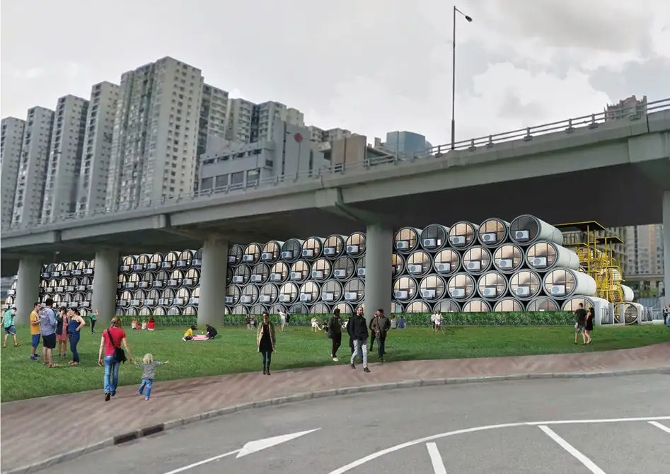 The OPod Tube House was designed with a view to mitigating Hong Kong's housing shortages, which have given rise to the area's infamous "coffin cubicles"
