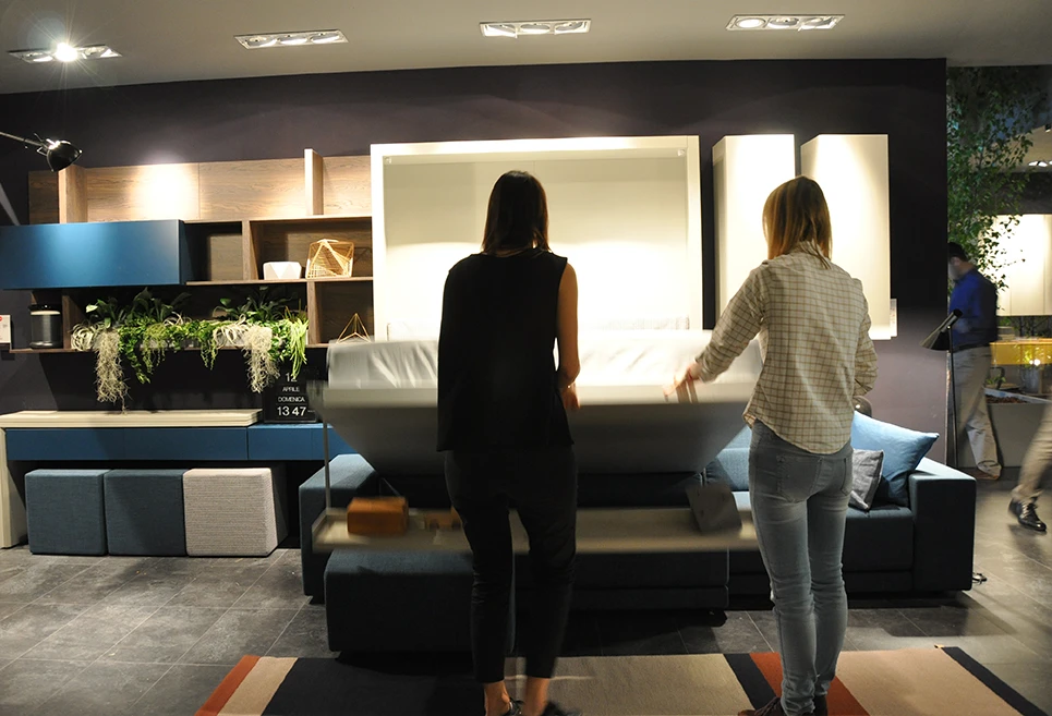 The double bed rests simply over the sofa without making any further adjustments