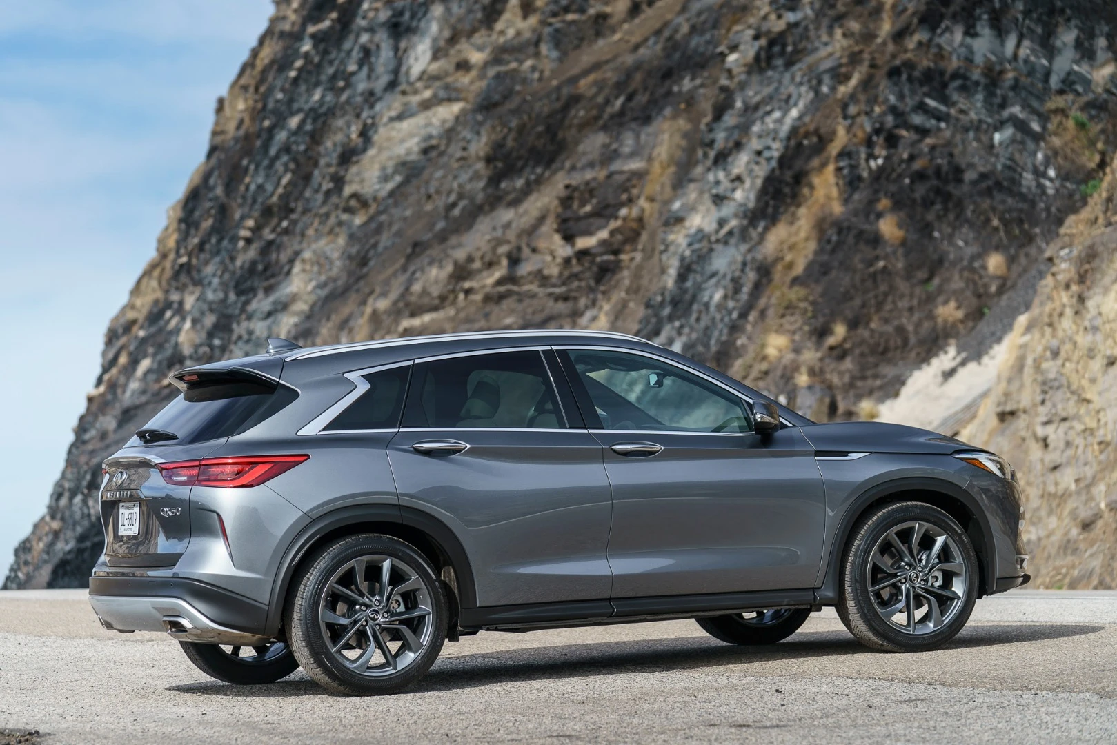The extra ground clearance adds some capability to the 2019 QX50's appearance as well
