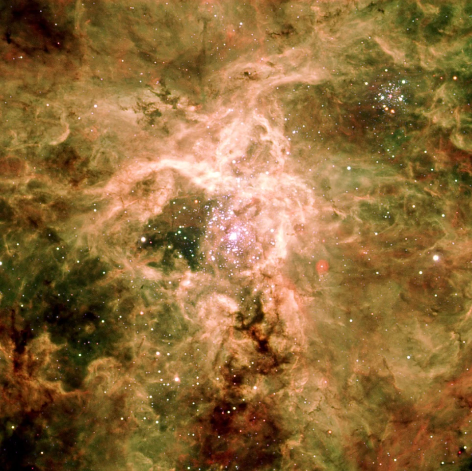 Color image of the Tarantula Nebula as captured by the ESO's Very Large Telescope