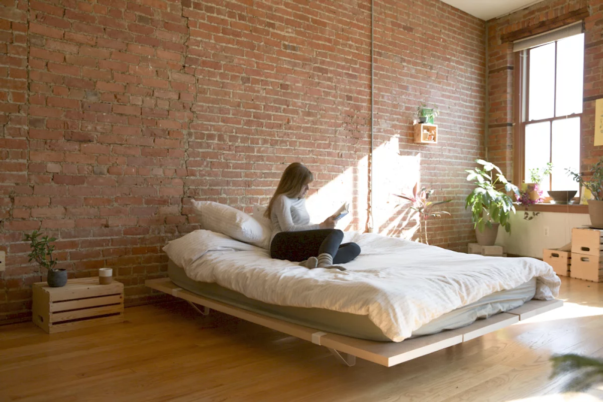The Floyd Bed Frame consists of only three parts