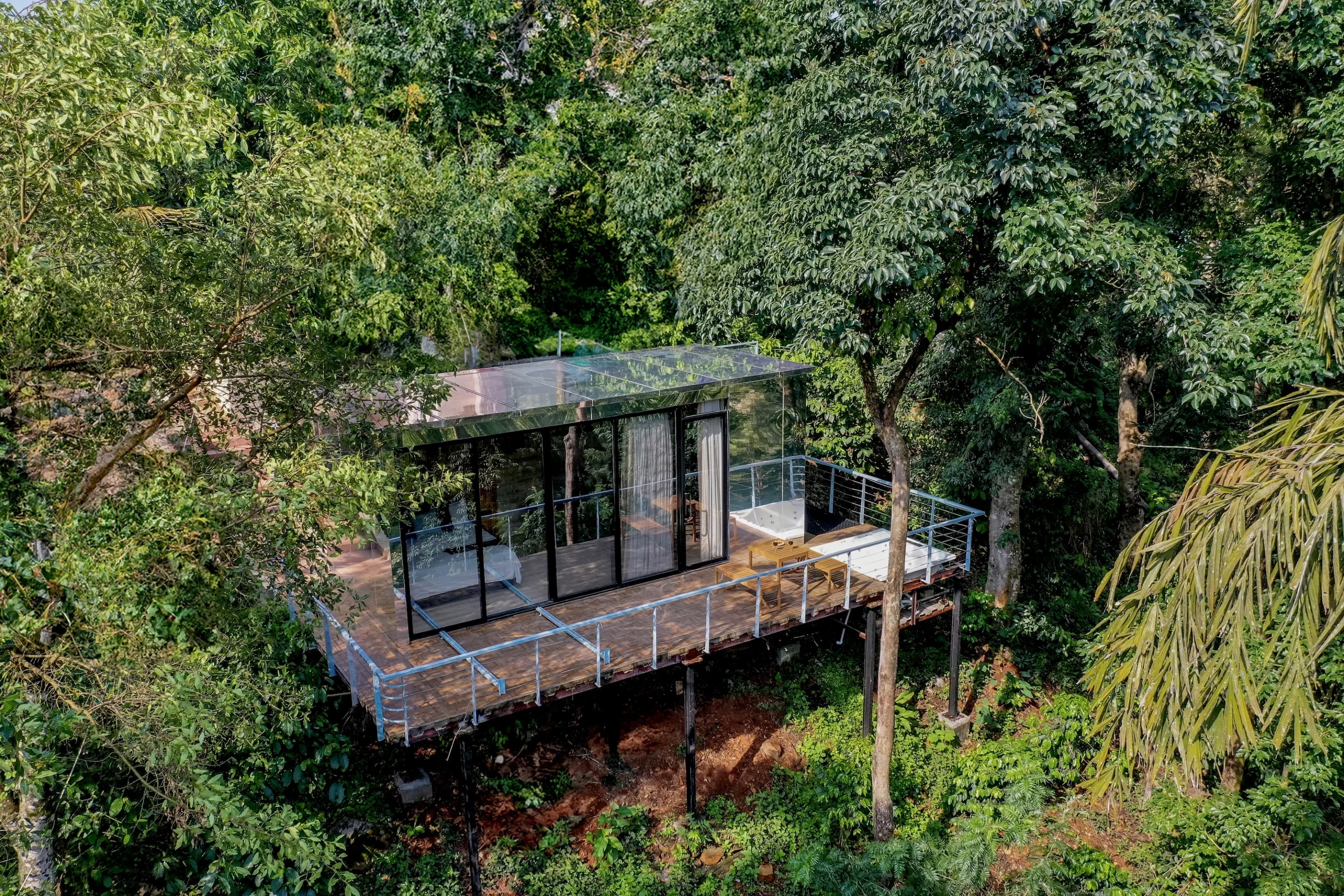 Reflections is located in a forested area in Karnataka, southwest India