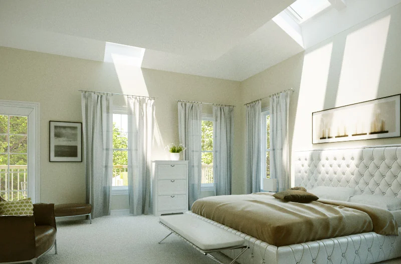 Natural lighting features heavily in the Active House, with windows, skylights, and sun tunnels scattered throughout every room