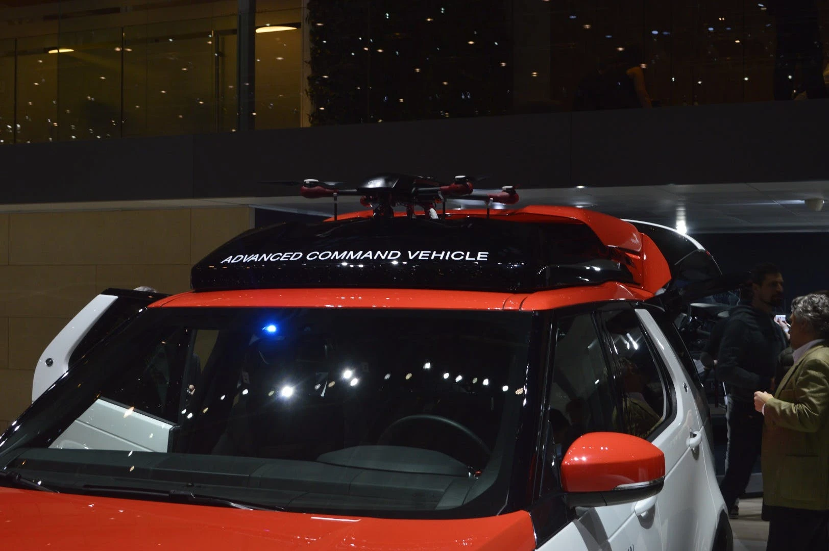 The Discovery's roof-launched drone has a range of 1 km (0.62 mi)