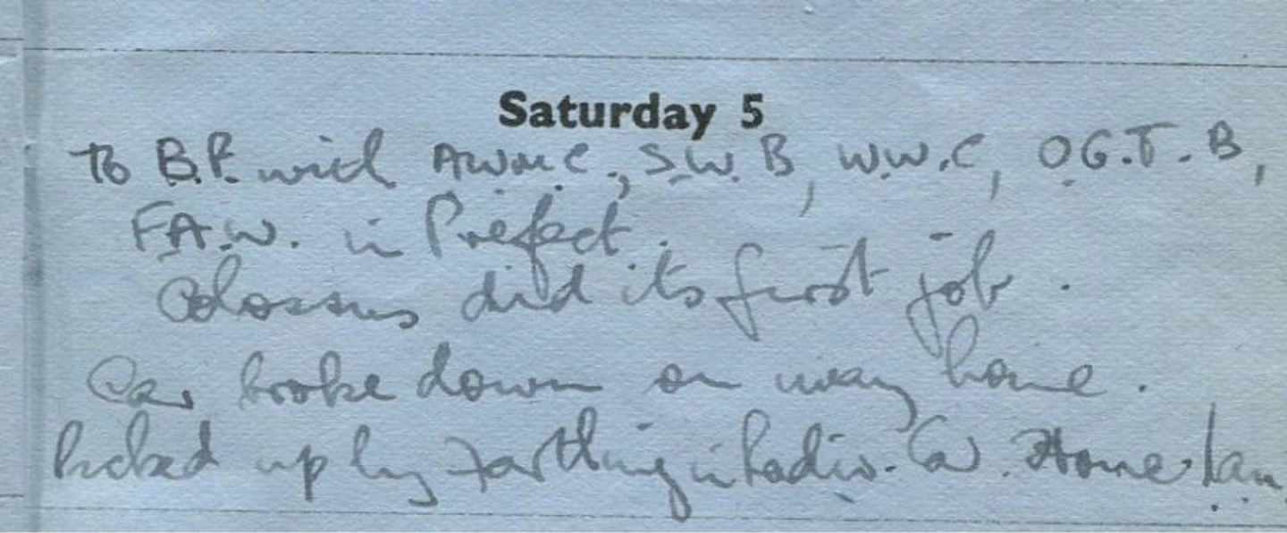 Diary note of Colossus' first opertional day