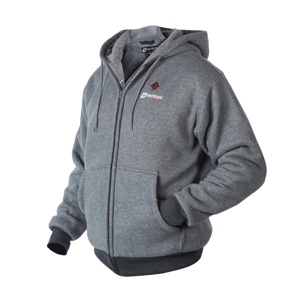 The Evolve Heated Hoodie is made of a polyester/spandex blend with a fleece lining