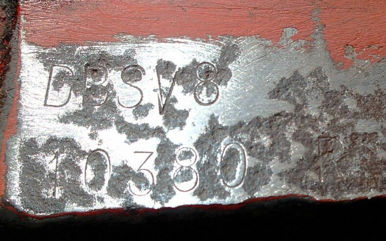 The original Aston Martin engine identification numbers remain intact