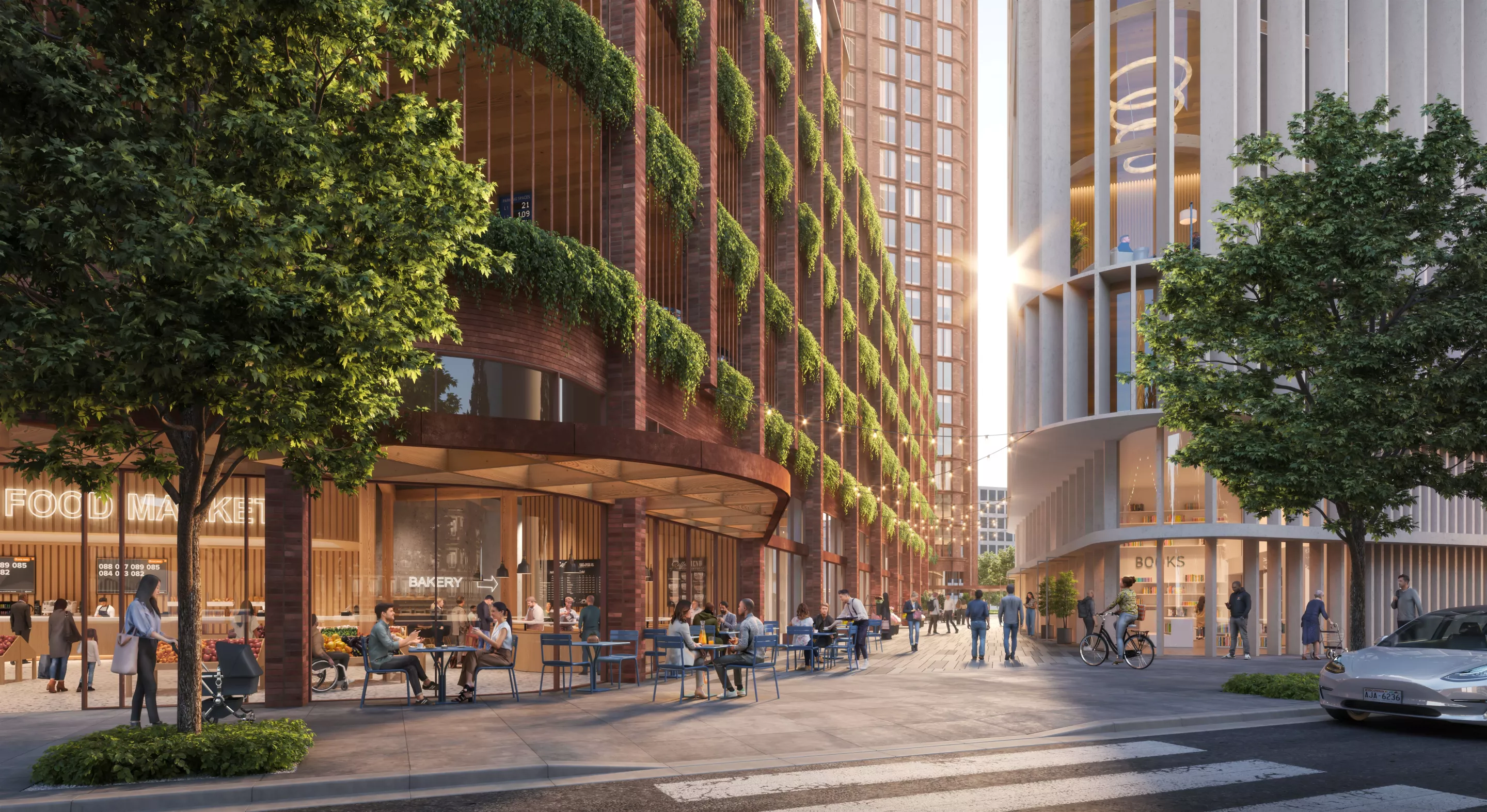 The timber tower is part of a larger development that will include residential space, as well as office space and retail space