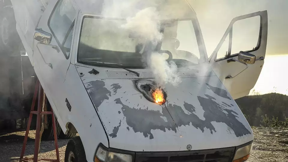 Laser knocking out a truck engine