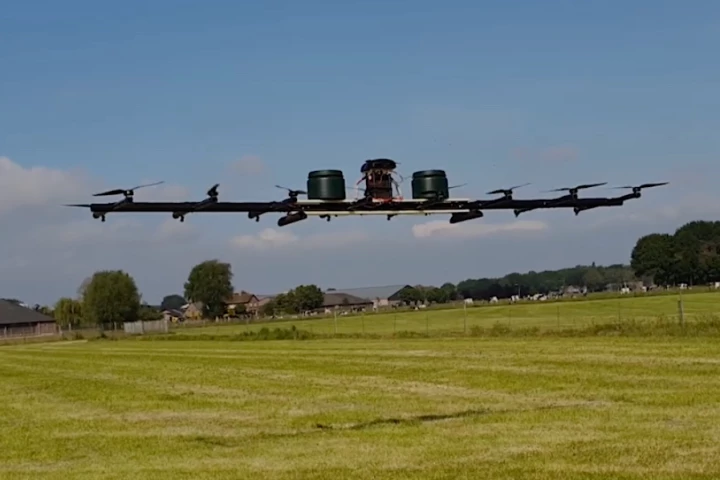 The prototype aircraft in flight