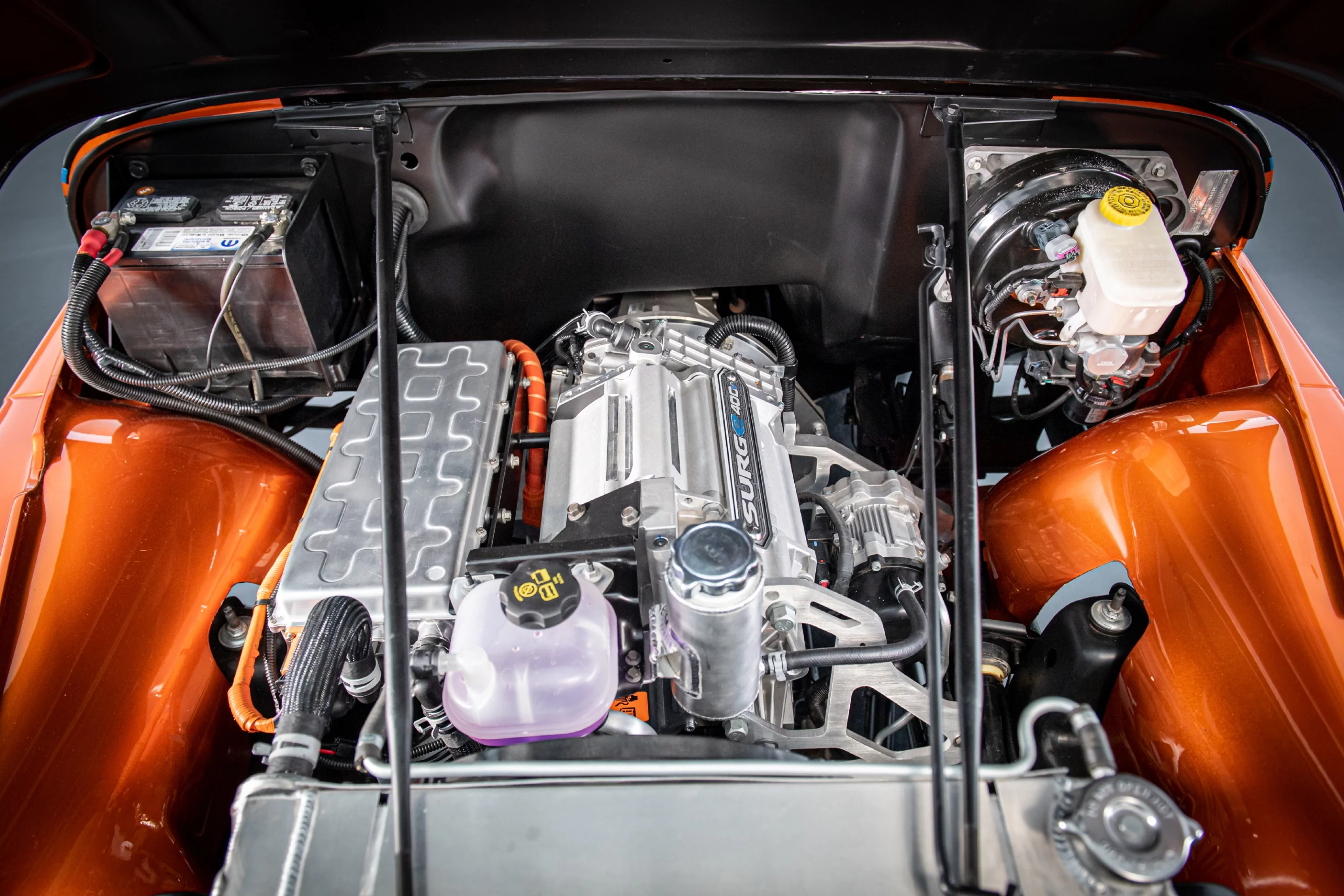 A very different (and shiny) look inside the CJ engine compartment