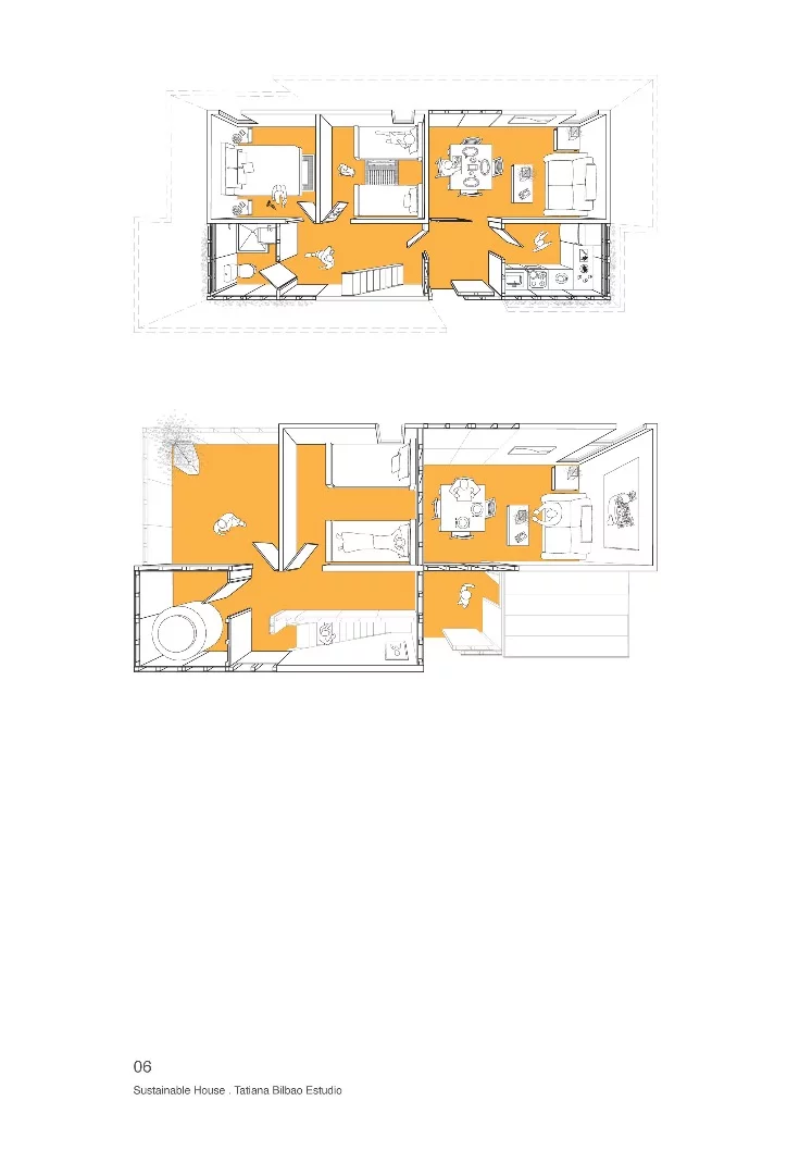 Architectural drawing of the $8,000 home