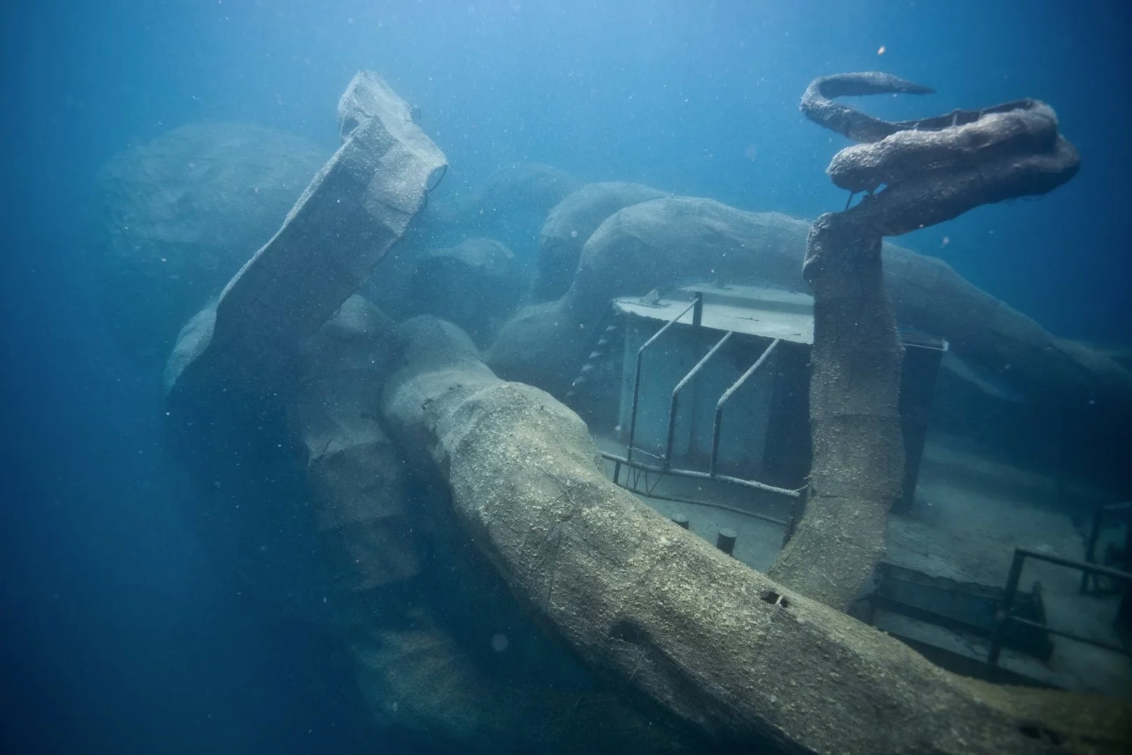 The octopus is already starting to look like a strange organic entity