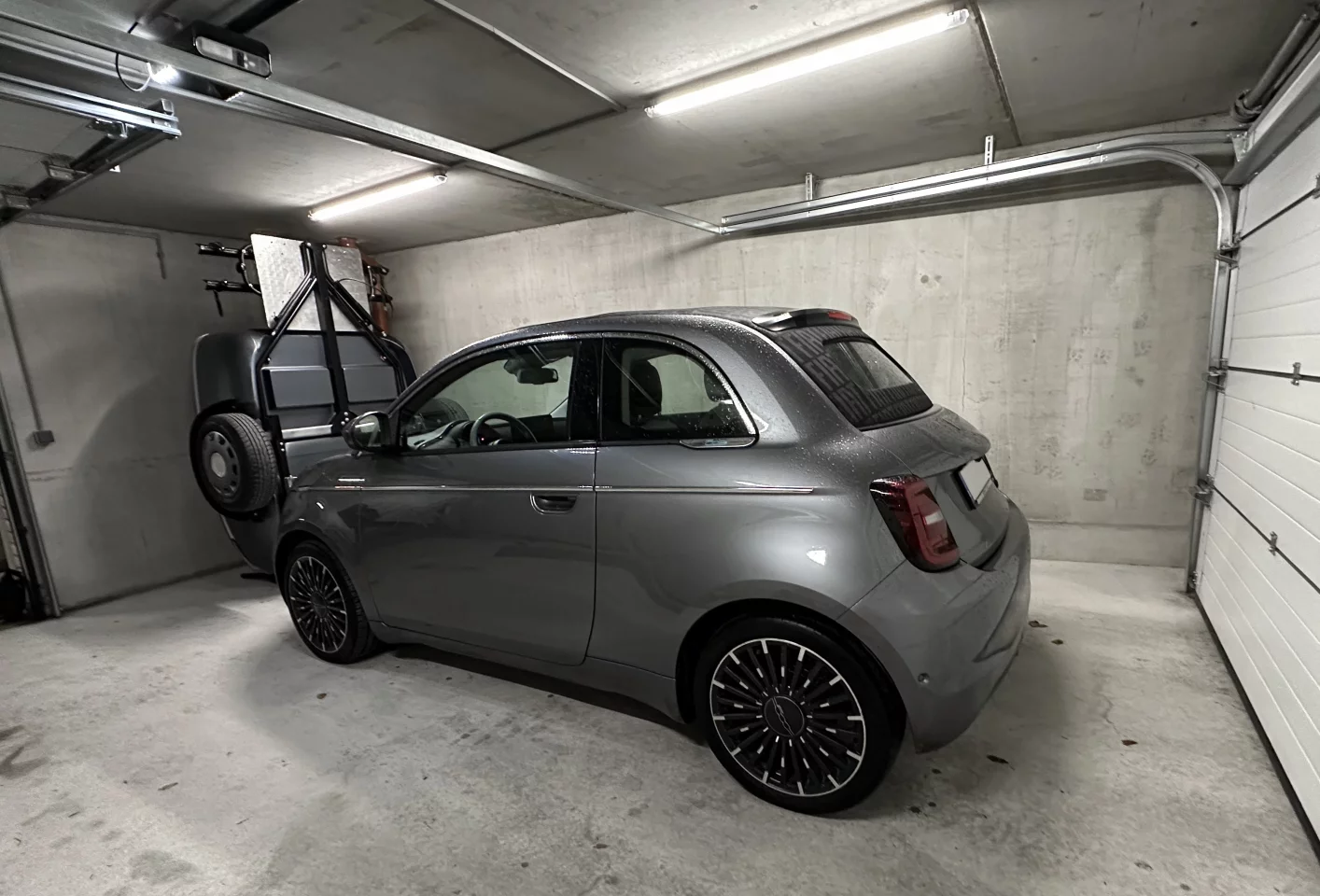 Stand the Booba up with the available roll-on frame, and it can fit in even small garages