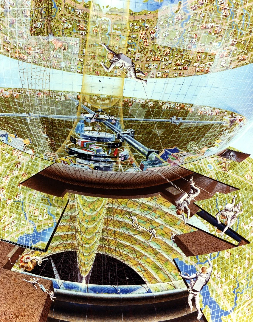 Don Davis' depiction of a Bernal Sphere under construction